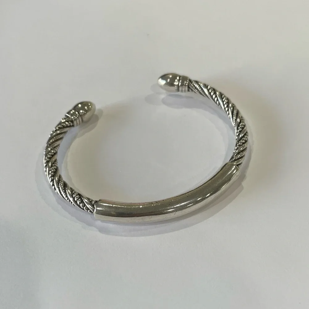 MEN’S SILVER CUFF BANGLE BRACELET - Picture 6 of 8